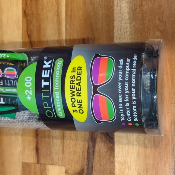 Optitek Tri-Focus Multi Focal readers +2.00 A3 NWT - Picture 1 of 6